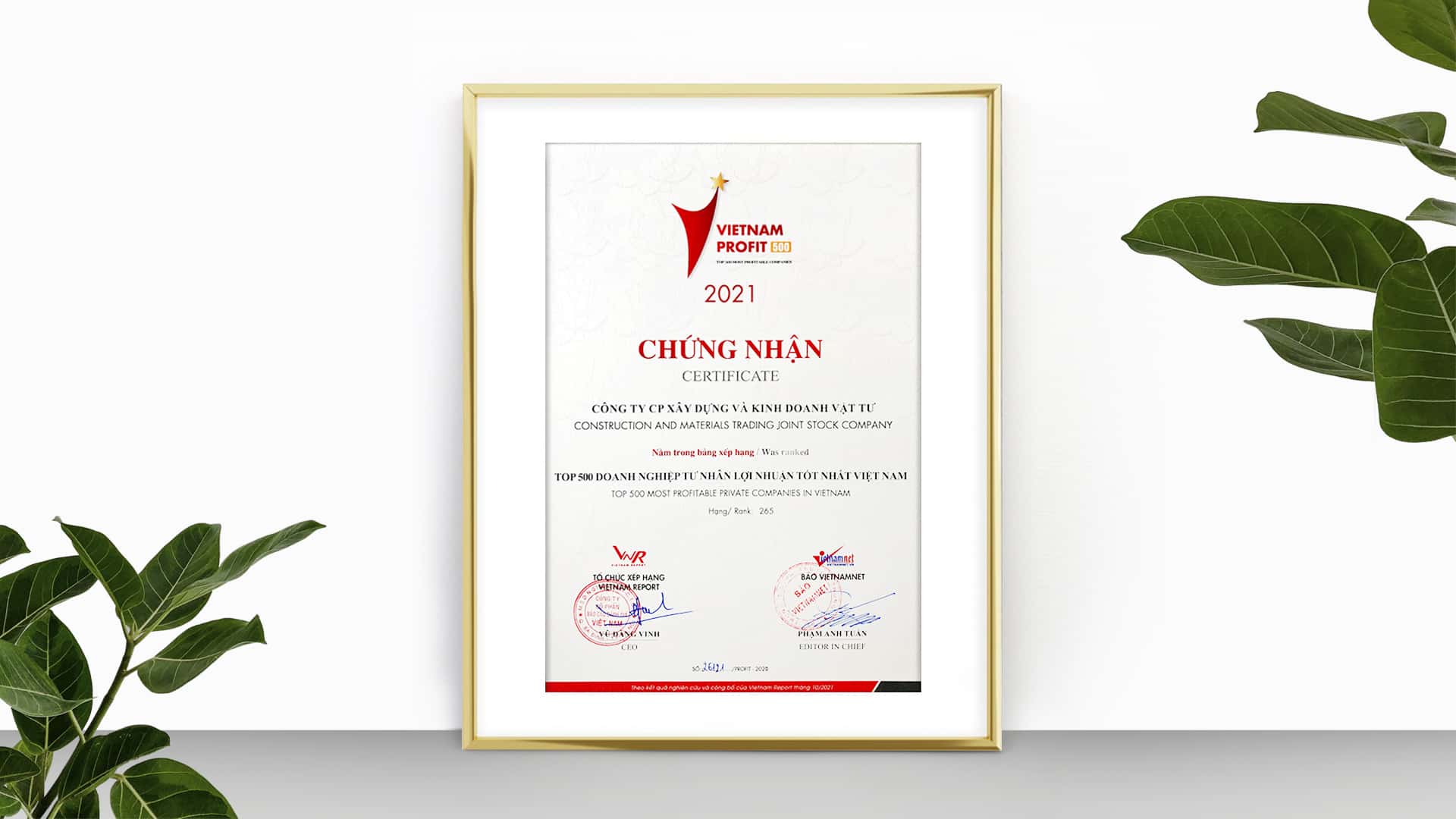 TOP 500 DOANH NGHIỆP LỢI NHUẬN TỐT NHẤT VIỆT NAM 2021